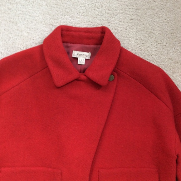 Stylish red wool, angora short winter jacket - Picture 6 of 8